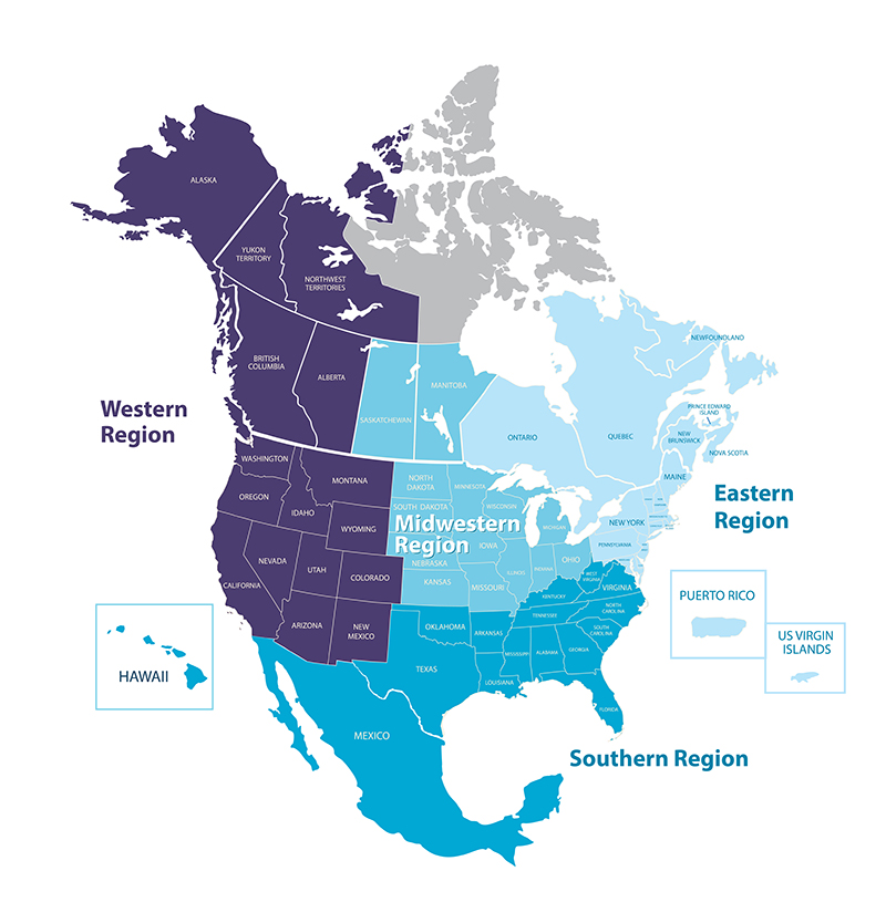 CLLA North American Regional Map West